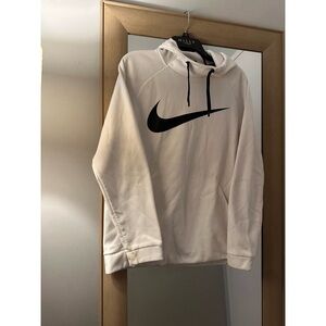 Nike Mens Hoodie White Dri Fit